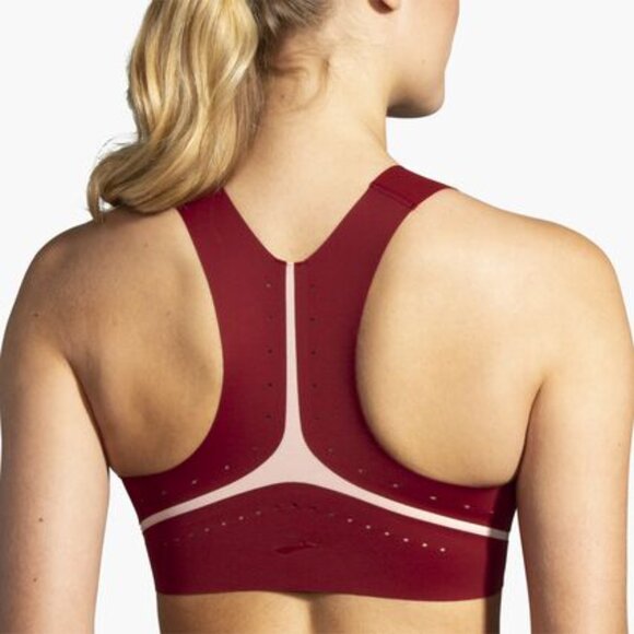 Brooks Dare High Neck Run Sports Bra (check measurements) Medium dark red - Picture 8 of 9
